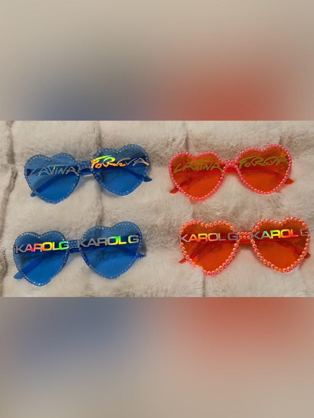 Heart Sunglasses - Blue and Orange
